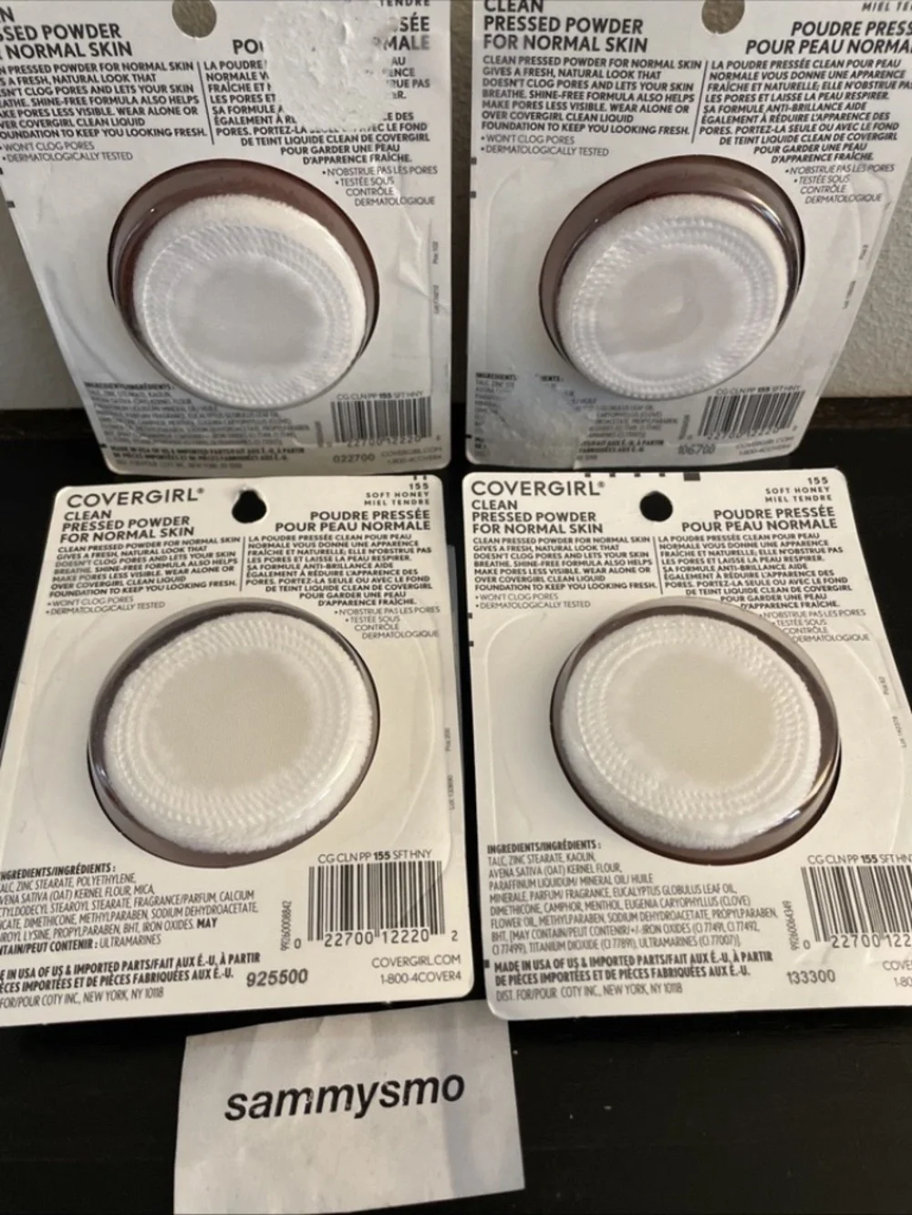 Covergirl Clean Pressed Powder Original with Talc 155 Soft Honey, x4